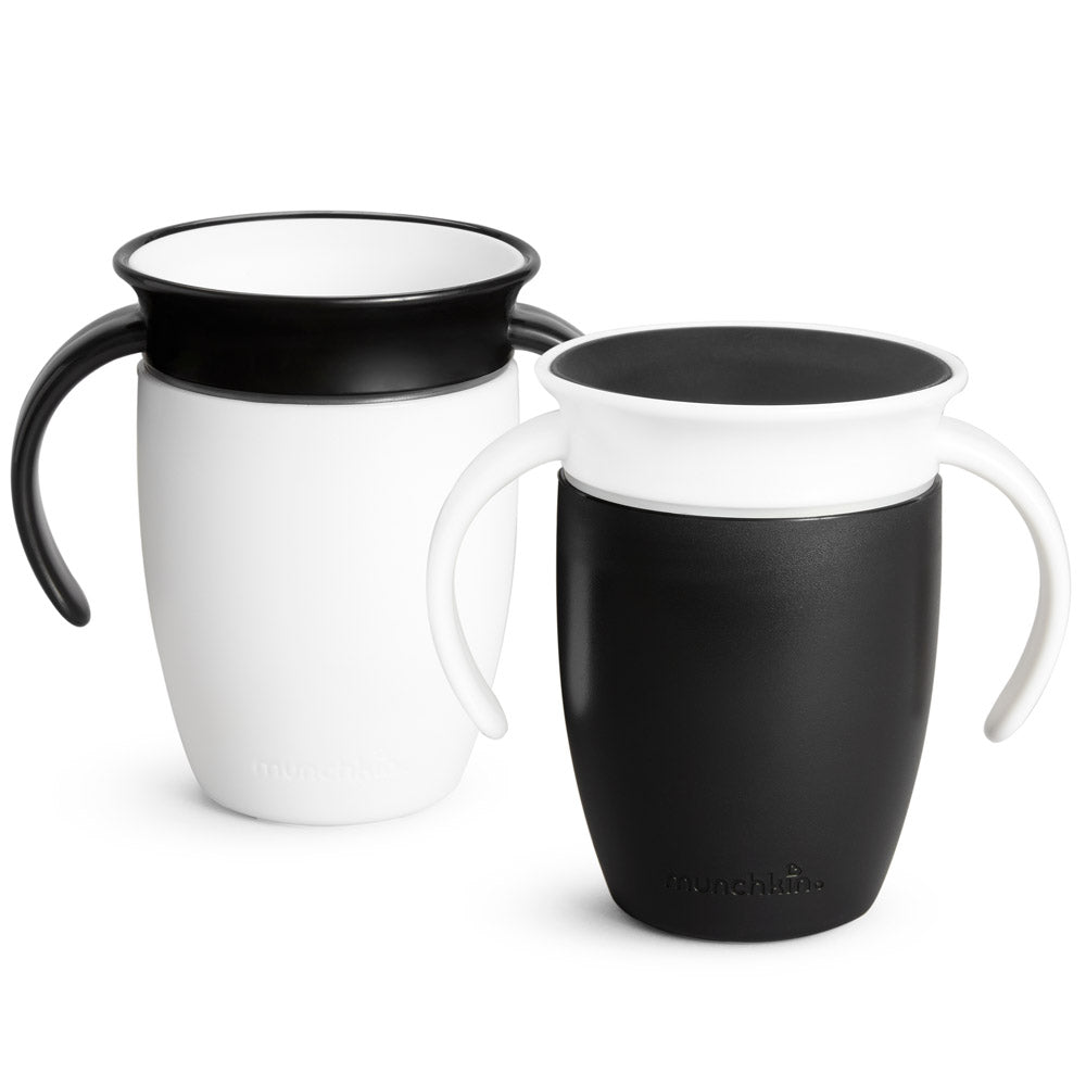Miracle® 360° Black & White Trainer Cup, 7oz, 2pk